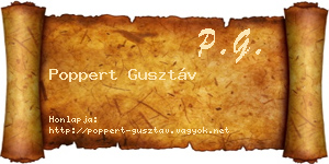 Poppert Gusztáv névjegykártya